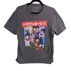 Dragon Ball Z T-Shirt Adult L 42/44 Anime Toei 8-Team Graphic Dk Gray Cotton EUC
